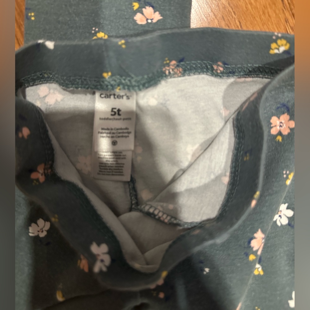 🌸 5T Girls Floral Print Leggings 🌸 - Picture 3 of 3